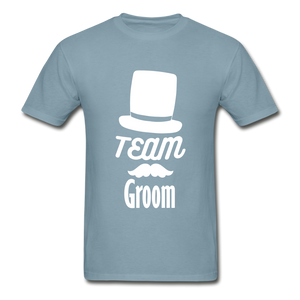 Team Groom Adult Tagless T-Shirt - stonewash blue