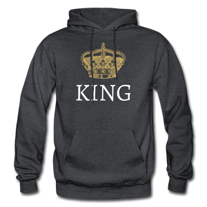 King and Queen Hoodies - charcoal gray