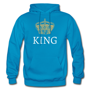 King and Queen Hoodies - turquoise