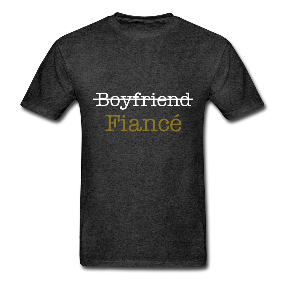 BF Fiancé/Fiancée Adult Tagless T-Shirts - charcoal gray