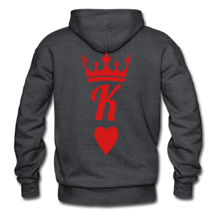 K of Hearts Hoodie - charcoal gray