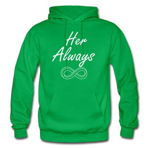 Her Always/His Forever Matching Hoodies FLEX - kelly green