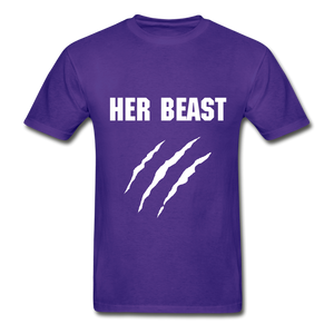 His Beauty and Her Beast Adult Tagless T-Shirts FLEX - purple