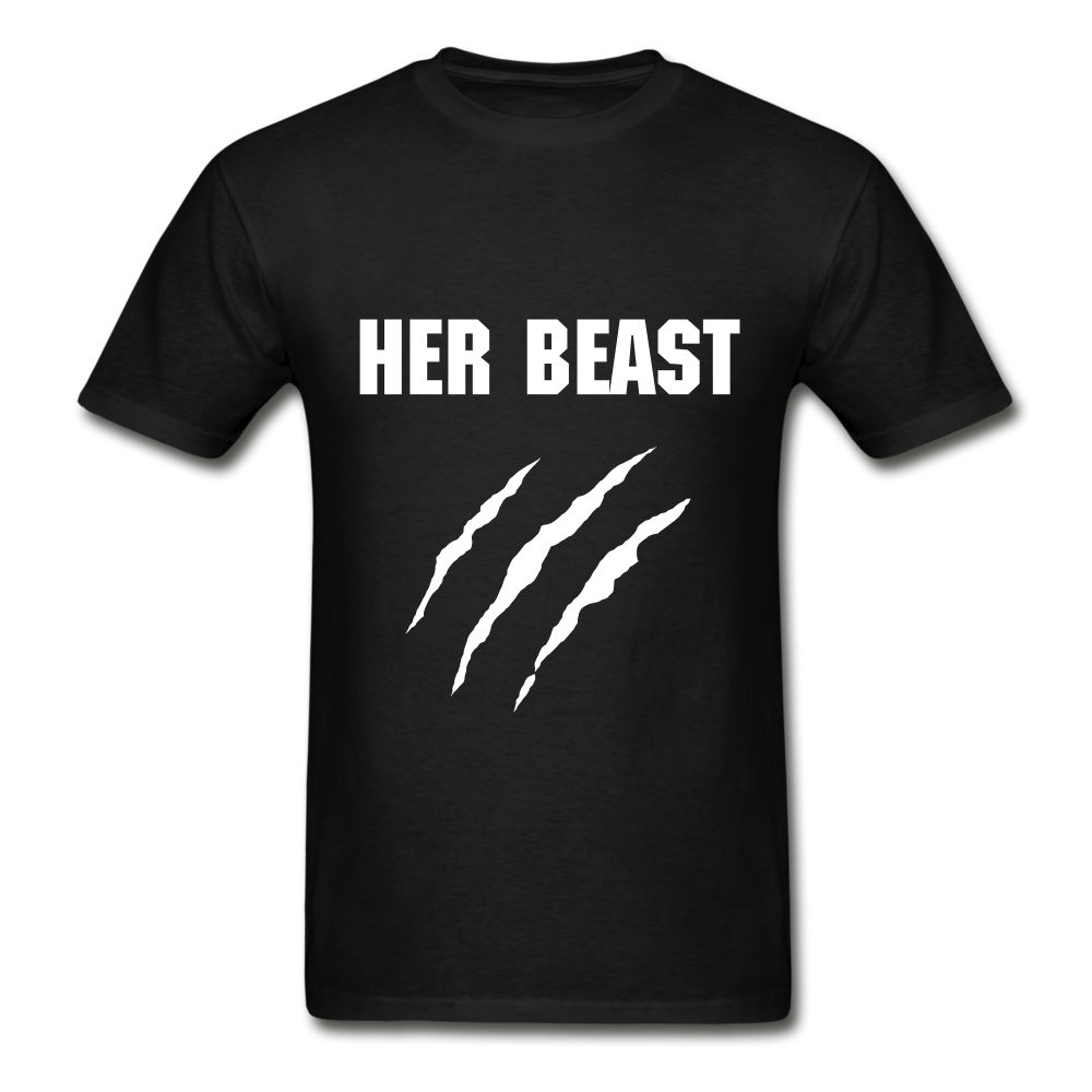 His Beauty and Her Beast Adult Tagless T-Shirts FLEX - black