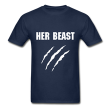 Load image into Gallery viewer, His Beauty and Her Beast Adult Tagless T-Shirts FLEX - navy
