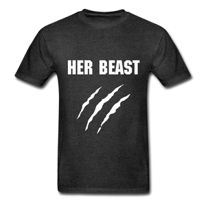 His Beauty and Her Beast Adult Tagless T-Shirts FLEX - charcoal grey