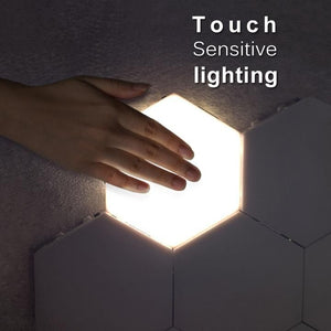 Multi-coloured LED Touch Sensitive Hexagon Lamp